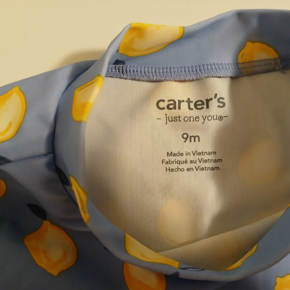Kid's Carter's Blue & Yellow‎ Lemon Long Sleeve Swim Shirt